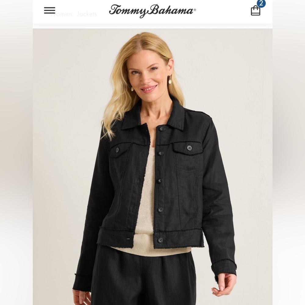 Tommy Bahama two palms raw edge jacket